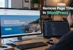 A designer looking at a landing page in a browser where a plain page title sits awkwardly above a full-width hero section.