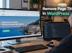A designer looking at a landing page in a browser where a plain page title sits awkwardly above a full-width hero section.