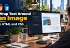 Developer previewing a blog page where text wraps around an image, a quick way to wrap text around an image in HTML.