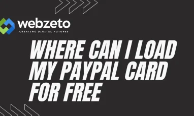 PayPal card with options for free loading locations, such as stores, banks, and online services