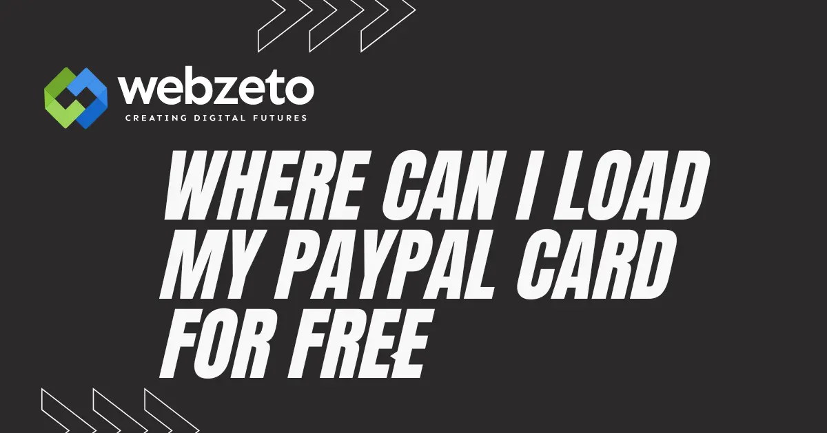 PayPal card with options for free loading locations, such as stores, banks, and online services