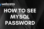 Description of How to see MYsql password