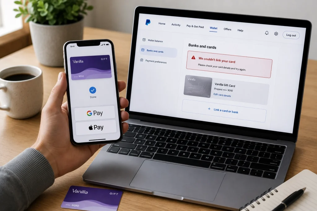 adding vanilla gift card to google or apple pay the Card to Google Pay or Apple Pay