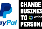 change buisness to personal paypal