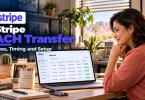 Angela, a Phoenix property manager, reviews rent collected by Stripe ACH transfer on her laptop.