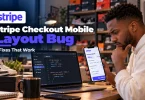 Jordan, an Atlanta sneaker seller, checks a Stripe checkout mobile layout bug on his iPhone and laptop.