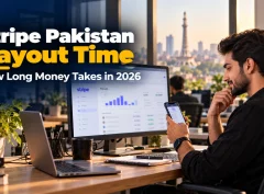 Lahore developer checking his Stripe Pakistan payout time on a payouts dashboard.