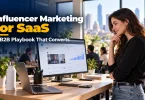 SaaS marketing lead reviewing results from an influencer marketing for SaaS campaign.