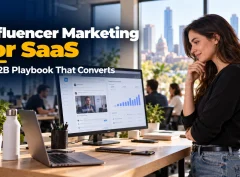 SaaS marketing lead reviewing results from an influencer marketing for SaaS campaign.