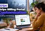 Priya, a Seattle app founder, previews her branded portal after Stripe billing portal customization.