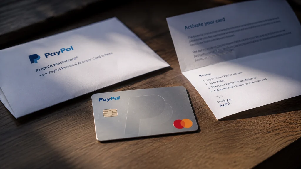 A plain prepaid card on a desk beside an opened letter, representing a closed card program.