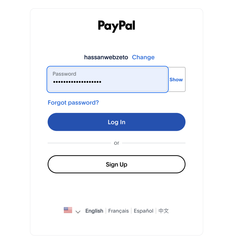 Paypal Login