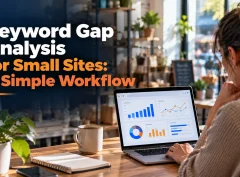 Keyword gap analysis for small sites: a simple workflow on a laptop dashboard