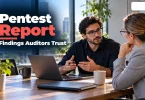Security tester walking an auditor through a pentest report