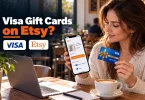 A shopper in Columbus checks whether you can use Visa gift cards on Etsy at checkout.