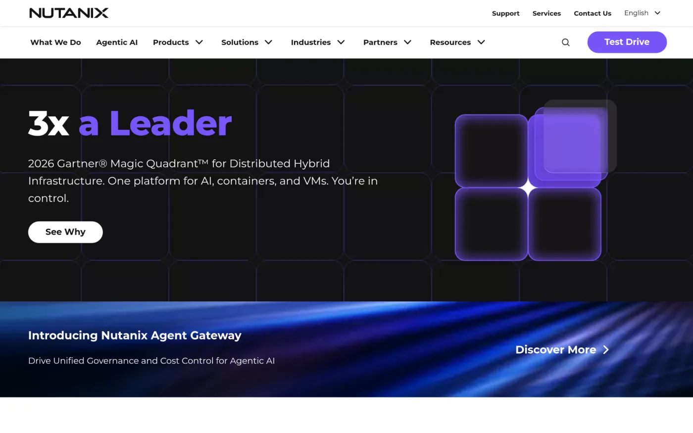 Nutanix Cloud Platform with AHV hypervisor, a hybrid multicloud VMware alternative